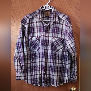 St. John's Bay Purple Plaid Button Down Shirt